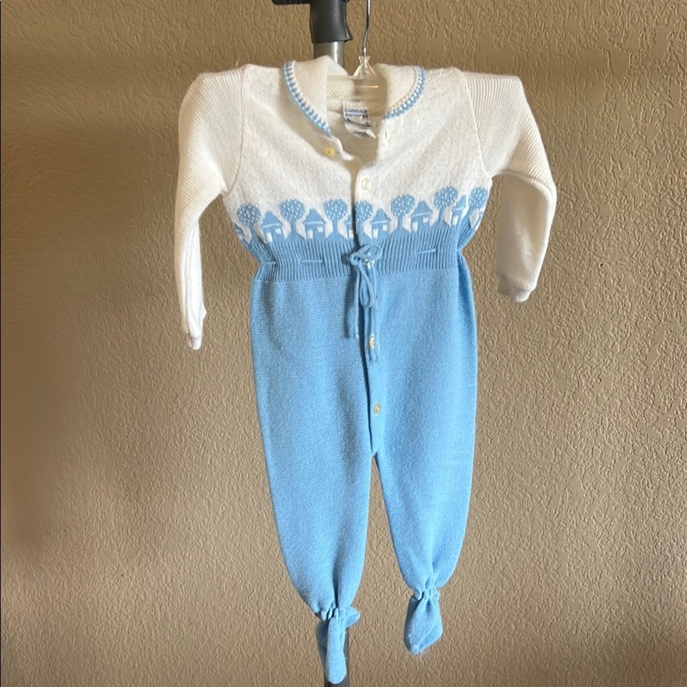 Blue and White Kids One Piece Footie